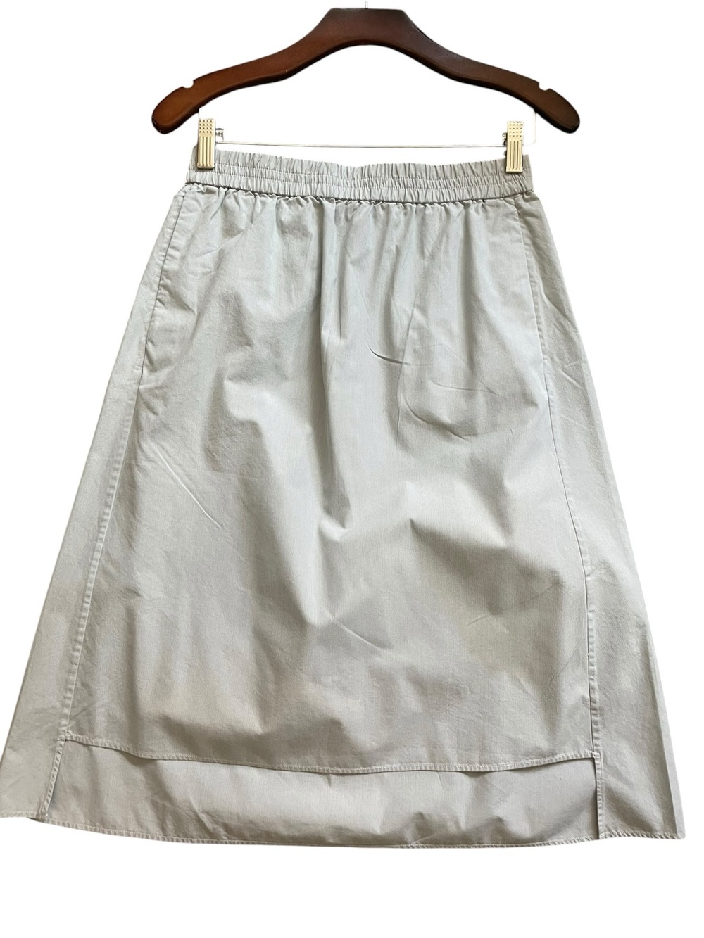 COS Light Blue A Line Midi Skirt Elastic Waist Cotton Blend Minimalist